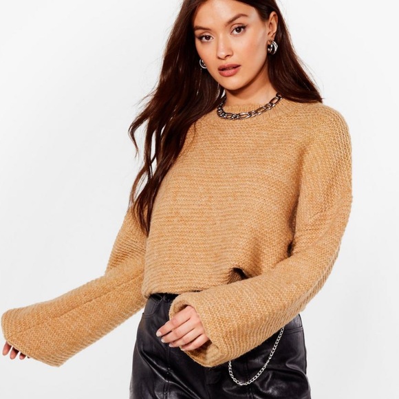 SOLD!! 🎉HP🎉 Knitted Balloon Sleeve Oversized Sweater - Picture 2 of 6